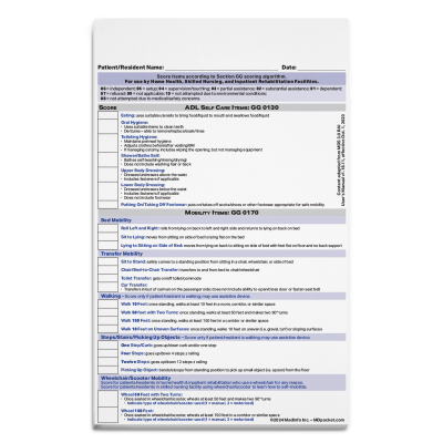 5”x 8” ADL Performance Scoring Notepad 